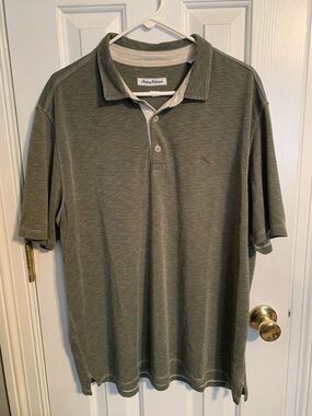 Tommy Bahama Men's Olive Green Heathered Polo